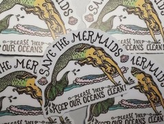 Save the Mermaid Stickers 10 PACK