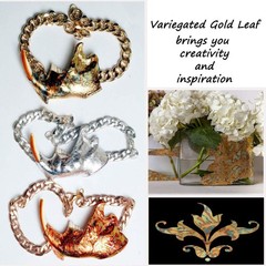Variegated Gold Leaf Sheets – KINNO Multiple Types of Metal Leaf Papers with …