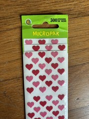 Vintage 80’s Sandylion Pink Red Heart Fuzzy Sticker micropak SEALED
