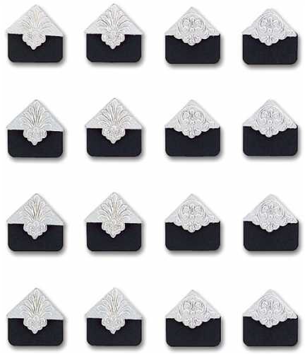 Jolees Boutique Embossed Photo Corners Silver Accents 16 piece