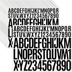 Vinyl Letter and Number Stickers – 10 Sheets, 780 Pcs Waterproof 1in&2in Black