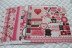 VALENTINES Echo Park 11 Double-Sided Cardstock & 1 – 12 x 12 Sheet of Stickers