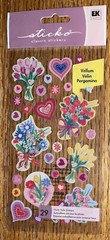RARE Sticko Vellum Flowers Bouquets Tulip Garden Hearts Spring Scrapbook Sticker