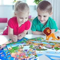 6 Set (260pcs) Puffy Sticker Books Activity for Kids, Animal, Farm, Dinosaurs…