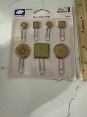Cloud 9 Design Series Photo Banner II Epoxy Paper Clips 7Pc Baby Girl Themed