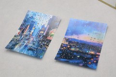 Rain drops PET Stickers Pack ｜City view glass rain drops themed Stickers TZB-M