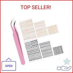 Liobelon 6 Sheets 0.11inch Tiny Letter Stickers Self Adhesive Alphabet Number St