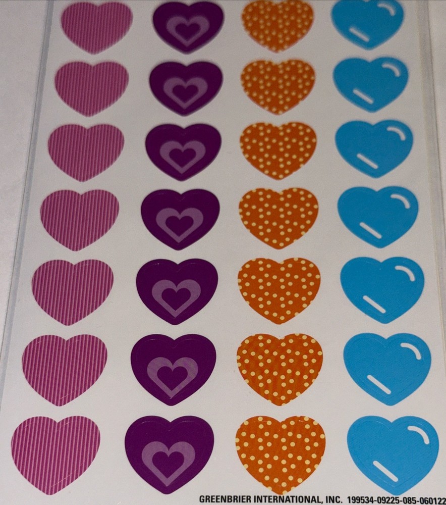 HEARTS✨28✨STICKERS✨🩷✨💜✨🧡✨🩵✨6” X 4”✨LOVE IS IN THE AIR✨AWESOME✨💫