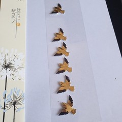 2009 MIDORI 6x Golden Flying Birds Stickers Mitsukoshi Japan Japanese Gift RARE