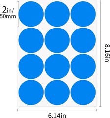 2 Inch Removable Stickers Large Colored Dot Stickers Big Waterproof round Circle