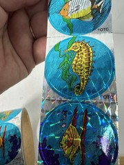 OCEAN ANIMALS PRISM Stickers Vintage Sandylion OTC Doctors Office Strip Of 6