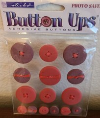 4 Pks Adhesive Buttons Various Shapes & Colors Paper Crafting Embellishments #54