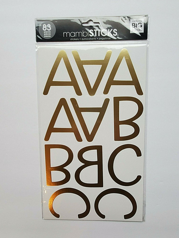 MambiSticks Jane Foil Gold Large Alphabet Stickers New