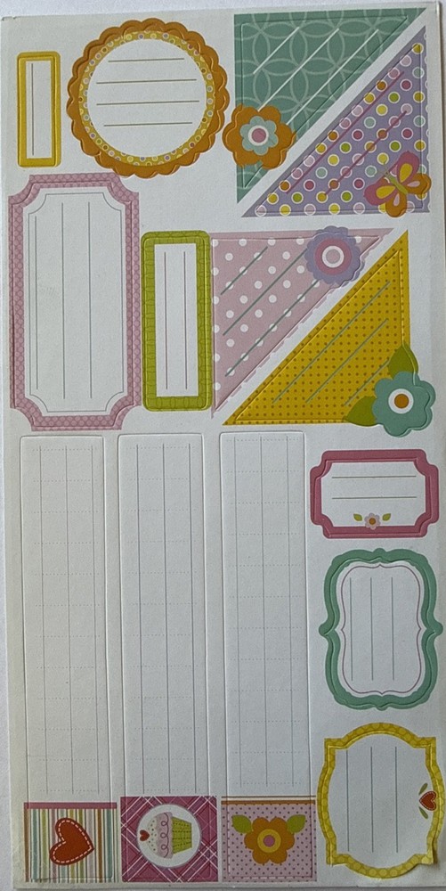 COLORFUL LABELS & PHOTO CORNER Stickers(14pc)Journaling •Memories•Card Making•