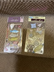 New Large Vintage Sticker Lot Collection Paper House Etc. Charm & Button Extras!