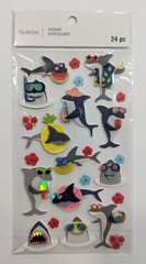 Fun Hawaiian Summer Sharks Scrapbooking Stickers by Recollections