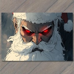 STICKER Scary Santa Claus Evil Grin Red Eyes Christmas Horror Holiday Crazy