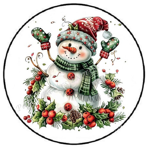 SNOWMAN CHRISTMAS WINTER ENVELOPE SEALS LABELS STICKERS PARTY FAVORS