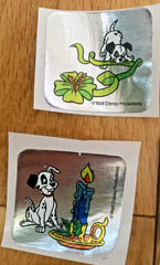 Vintage 80s Sticker Lot: Restored Foil Mylar Disney 101 Dalmatians Stickers READ