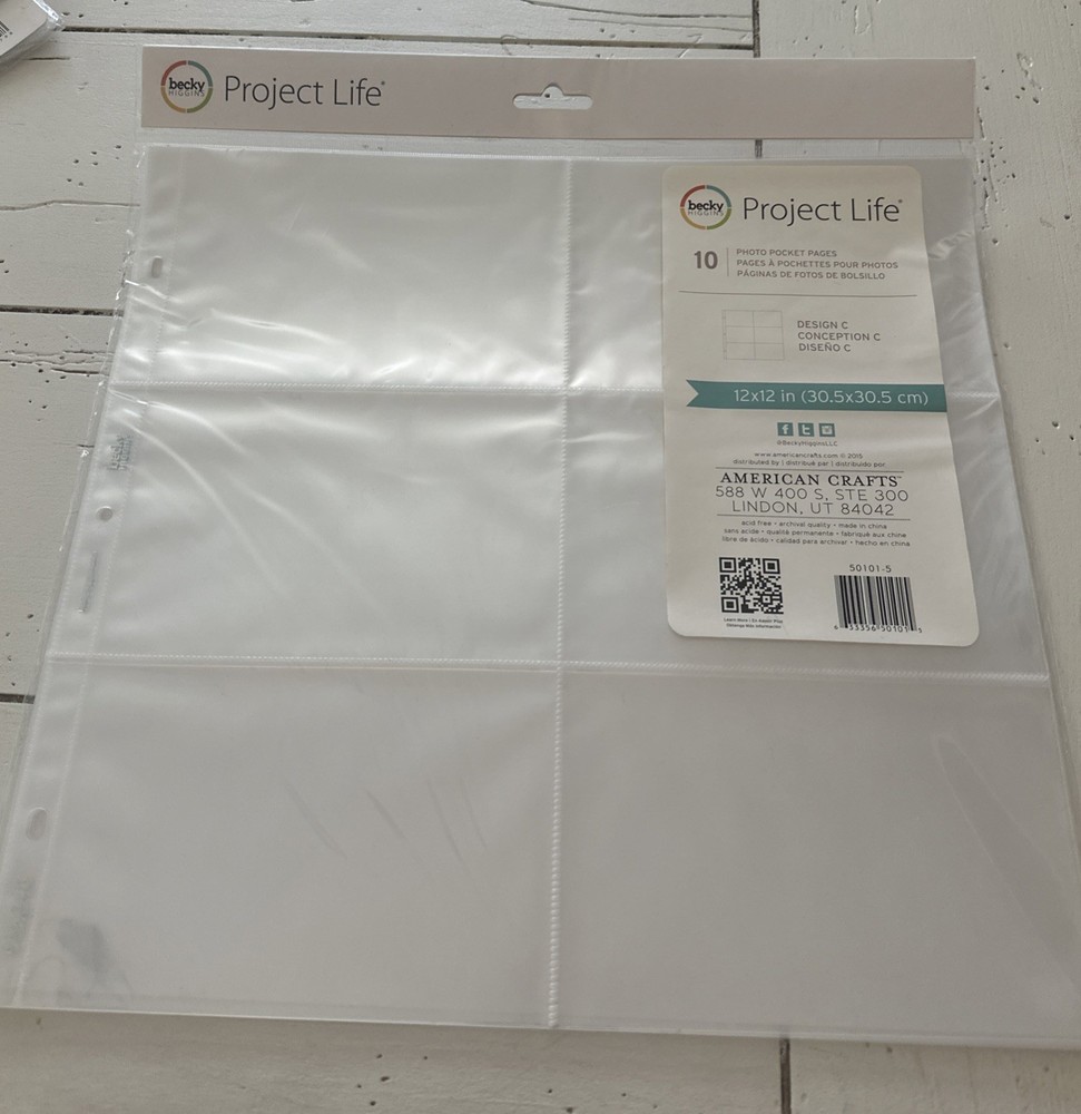 Becky Higgins Project Life 12×12 Design C Photo Pocket Pages 10 Pack 50101-5