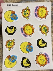 Vintage Trend Stickers Sheet 12 Scratch & Sniff Sun Moon T-146 LEMON