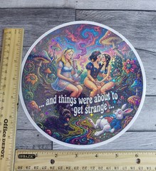 Psychedelic Alice in Wonderland Sticker – water resistant – Large