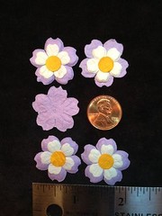 10 Lavender Handmade Mulberry Paper Flowers petals baby shower Cards scrapbooks
