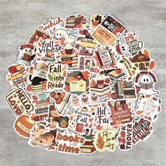 Cute Fall Reading Book Lover Stickers – Cozy Reading Autumn Aesthetic Set of 10