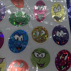 5 Mello Smello Holographic Stars Faces Smiley Sheet Sticker Package Lot “As Is”