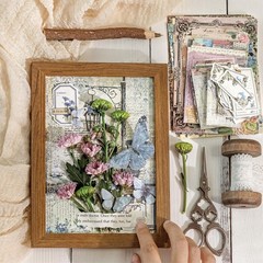 100Pcs Vintage Flowers Scrapbook Paper Junk Journal Planner Art Decorative Craft