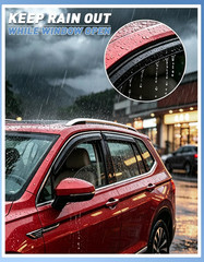Tape-On Rain Guards Fit for 2005-2021 Nissan Frontier Crew Cab (4 Full-Size Door
