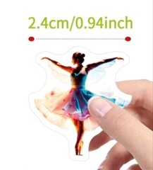 500 pcs Sticker Seals Roll Dance Ballet Ballerina Semi Gloss Self Adhesive NEW