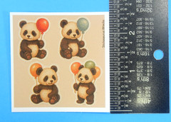 Panda Teddy Bears & Balloons Mini Sticker Sheet Style 1