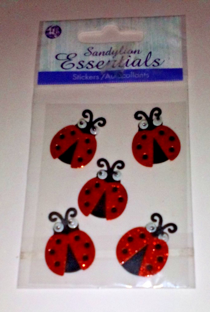 Vintage Sandylion Essentials Lady Bugs Puffy Sticker Sheet