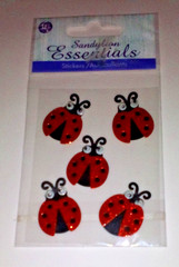 Vintage Sandylion Essentials Lady Bugs Puffy Sticker Sheet