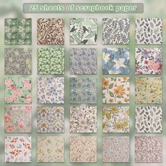 Flower Sticker Material Junk Journal Green V1M33442