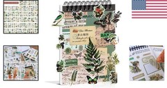488PCS Vintage Scrapbook Stickers, 50 Sheets Precut Washi Stickers Book for J…