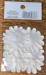 Recollections White Blue Polka Dots 12pc Floral Flowers Scrapbook Embellishments