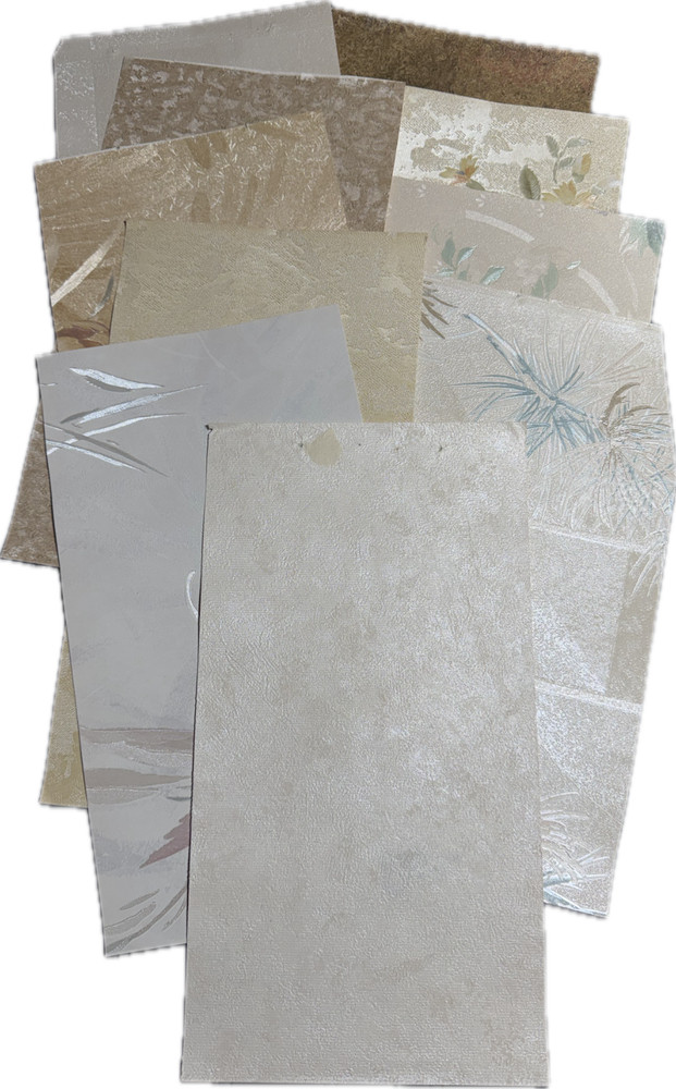 Vtge Textured Wallpaper Samples from Sample Book (10 Pieces) Set 15