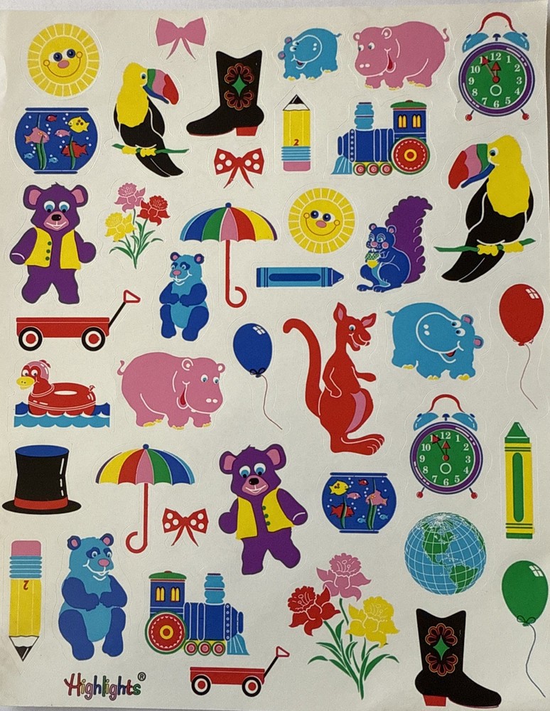 HOME ASSORTMENT Stickers (40pc)Highlights•Animals•Flower •Clock•Pencil•Children•
