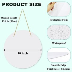 10Pack 10inch Sublimation Door Hanger Blanks, Aluminum Round Unfinished Blank…