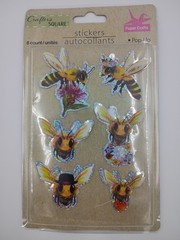 9-Pc 3D Shiny Pop-Up Sticker Set Flower Dragonfly Koala Bee Bunny Cactus