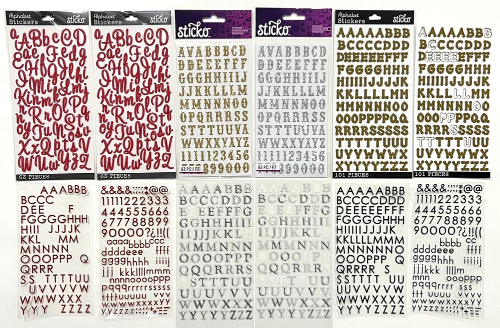 STICKERS – Glitter Scrapbooking Letter Stickers (Red, Black, Gold, Silver)