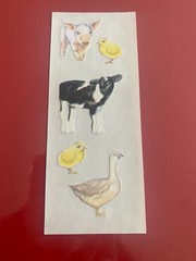 Vtg Creative Memories Farm Animals Sticker Strip