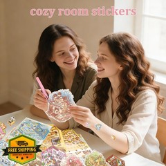24 Sets 3D Sticker Scene, Sticker Therapy DIY, Kawaii 3D Stickers for Adults,…