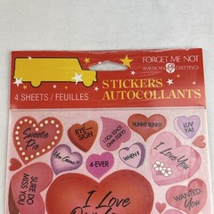 VINTAGE American Greetings Forget Me Not Heart Valentines Day Stickers 4 Sheets