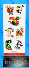 Vintage Hallmark Christmas Animals Stickers One Sheet