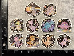 Lot of 10 Assorted Cute Dinosaur In Space T-Rex Astronaut Stickers