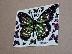 Vintage 1980s Prism Sticker Sheet Jumbo Rainbow Butterfly 0744-B Rare VTG Mylar