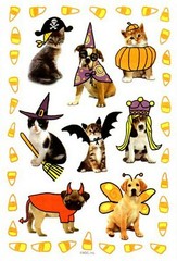 Halloween DOG CAT Pets Scrapbook 3 Sheets Dress up Costumes Fun Stickers